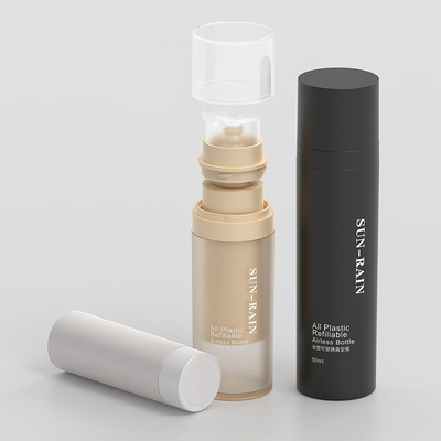 Envasado con PET de 30 ml y 50 ml envasado con PET de bomba Cosmético Reemplazable PET de doble pared Botella de crema facial