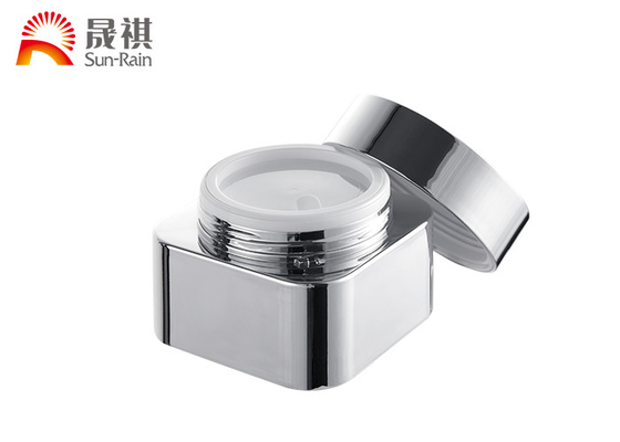 Tarro de plata de encargo de la crema del aluminio PMMA que empaqueta 50g para el envase cosmético SR2308B