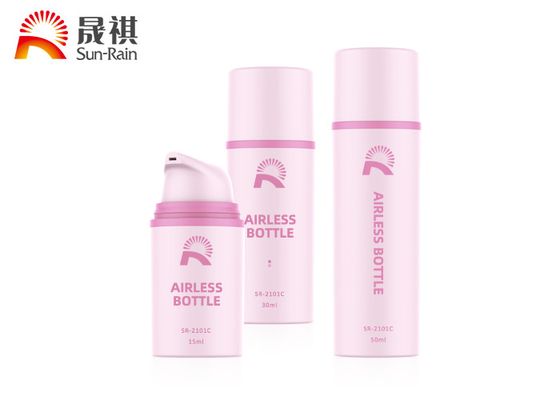 Botella privada de aire plástica 15ml 30ml 50ml de la loción de los PP de la ronda rosada de encargo