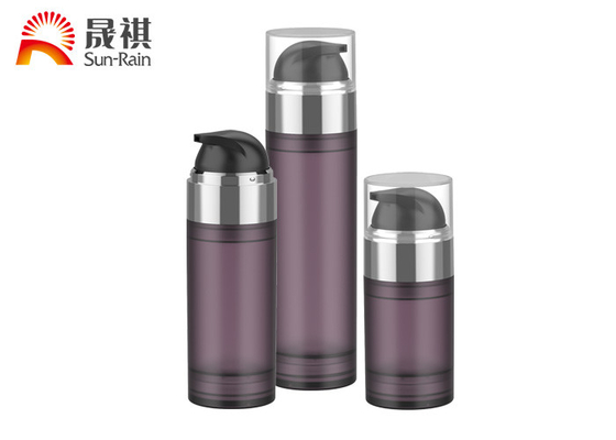 Botella cosmética de la bomba privada de aire púrpura de PETG que empaqueta con la tapa del ms