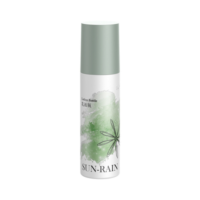 Bottle de loción de suero cosmético verde de 120 ml con dispensador