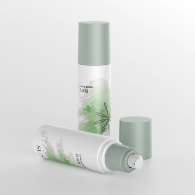 Bottle de loción de suero cosmético verde de 120 ml con dispensador