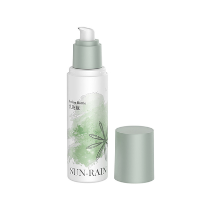 Bottle de loción de suero cosmético verde de 120 ml con dispensador
