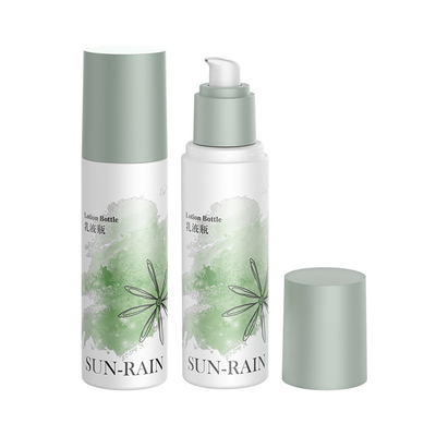 Bottle de loción de suero cosmético verde de 120 ml con dispensador