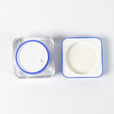 Jarrón de crema para la cara de acrílico cuadrado de 30g 50g con impresión profesional