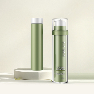 Envasado con PET de 30 ml y 50 ml envasado con PET de bomba Cosmético Reemplazable PET de doble pared Botella de crema facial