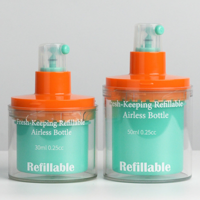 Botella de bomba de 30 ml de 50 ml sin aire para crema cosmética con estampado en caliente y color personalizado