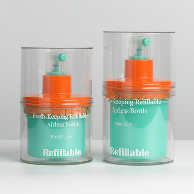 Botella de bomba de 30 ml de 50 ml sin aire para crema cosmética con estampado en caliente y color personalizado